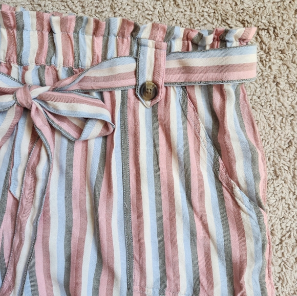 American Eagle Striped Paper Bag Shorts - Size XL - Picture 2 of 4